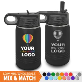 12 oz Insulated Sport Water Bottle -Mix & Match- Bulk Wholesale Personalized Engraved or Full Color Print Logo