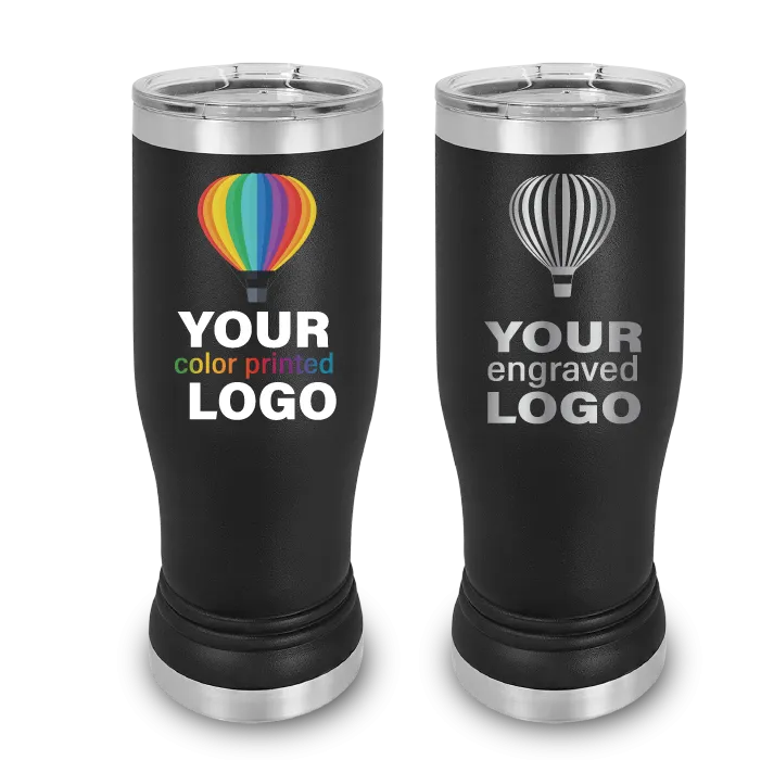 14 oz Promo Pilsner Beer Tumblers -Mix & Match- Bulk Wholesale Personalized Engraved or Full Color Print Logo