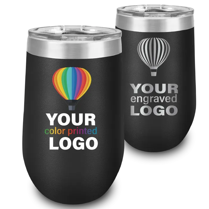 16 oz Insulated Wine Tumblers -Mix & Match- Bulk Wholesale Personalized Engraved or Full Color Print Logo