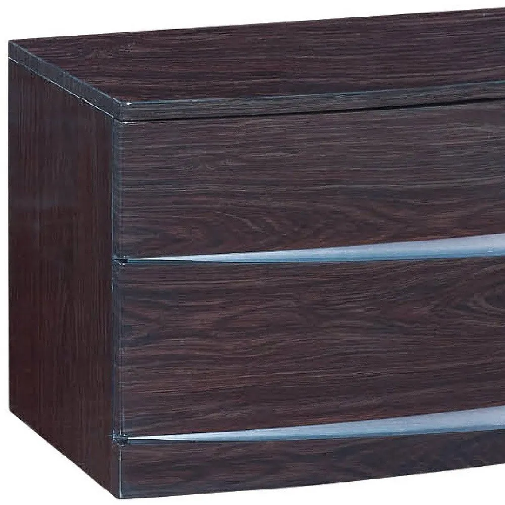 16.5" Exquisite Wenge High Gloss Nightstand By Homeroots