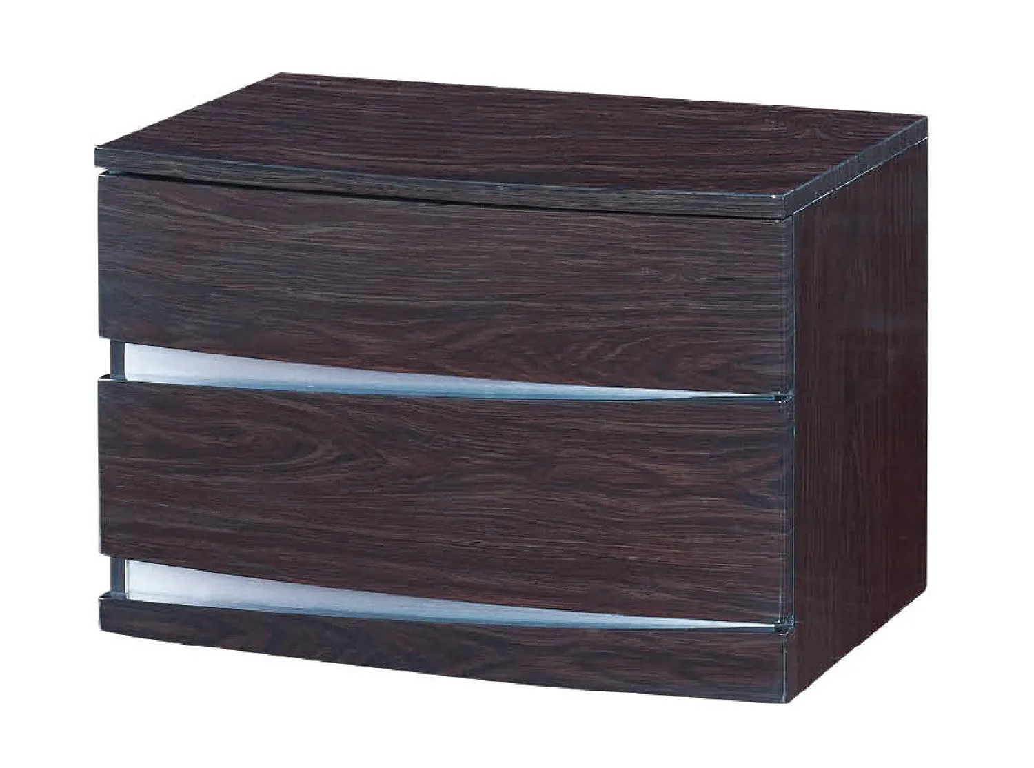 16.5" Exquisite Wenge High Gloss Nightstand By Homeroots