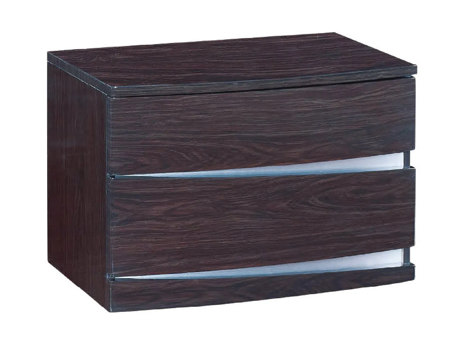 16.5" Exquisite Wenge High Gloss Nightstand By Homeroots