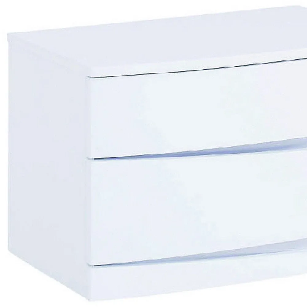 16.5" Exquisite White High Gloss Nightstand By Homeroots