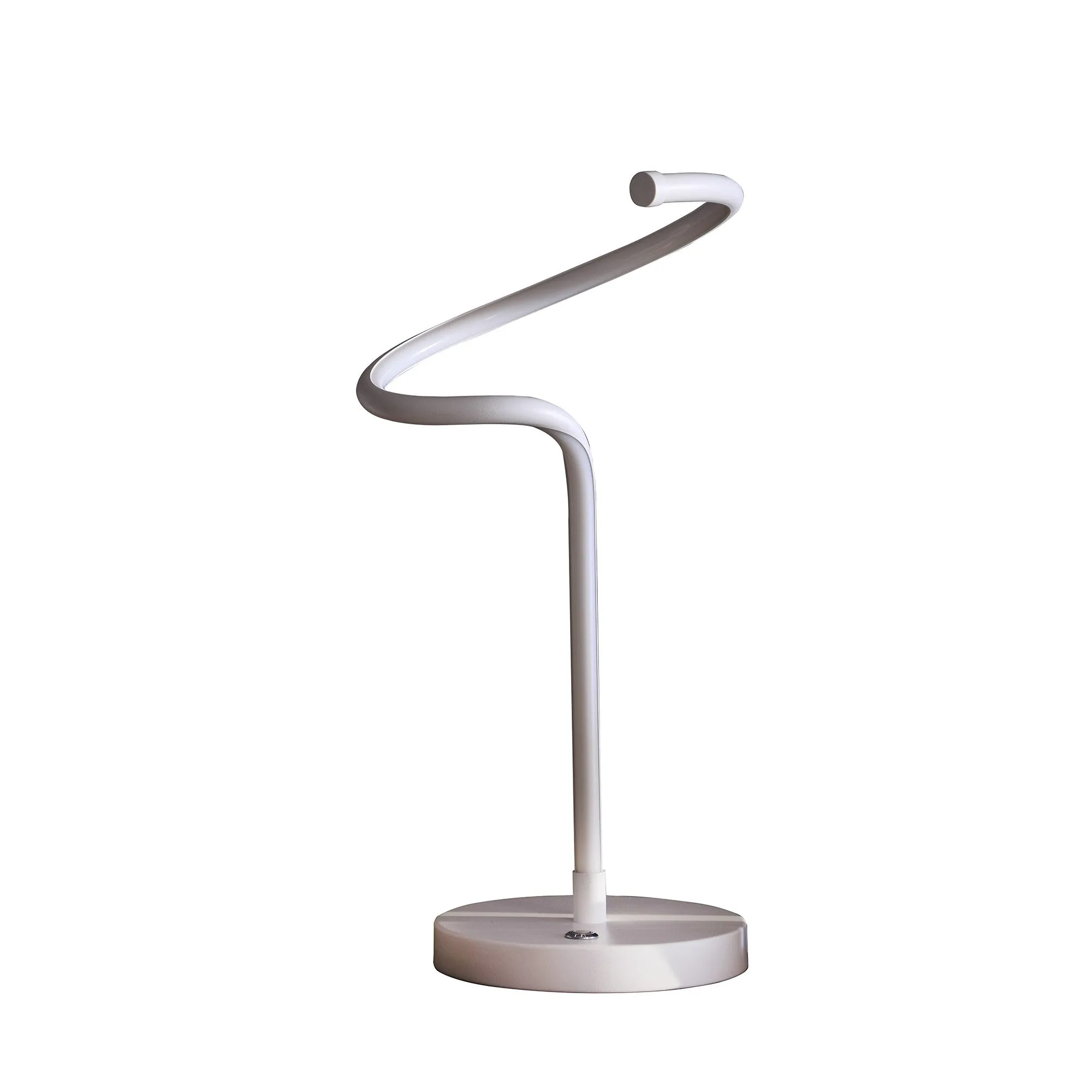 18" White Curvy Spiral LED Table Lamp By Homeroots