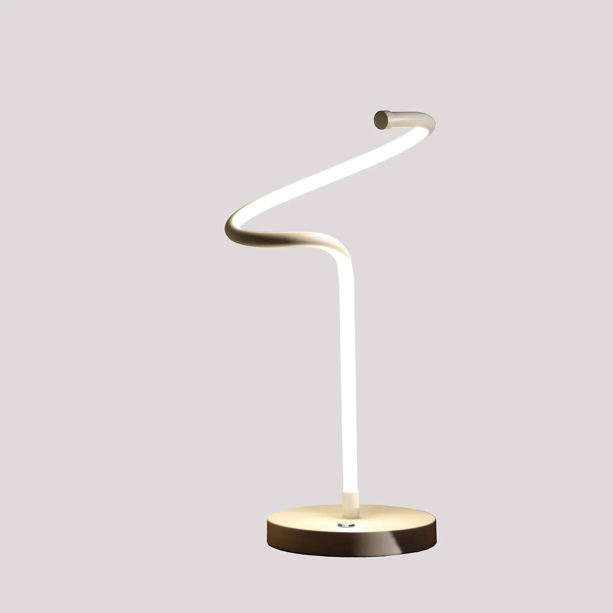 18" White Curvy Spiral LED Table Lamp By Homeroots