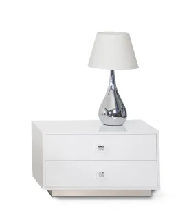 19' White Gloss Mdf Nightstand By Homeroots