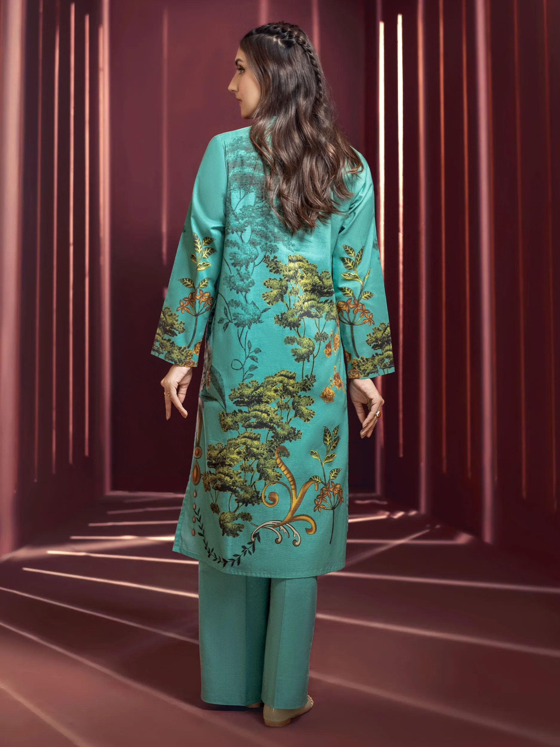 2 Piece Khaddar Suit-Unstitched (Printed)