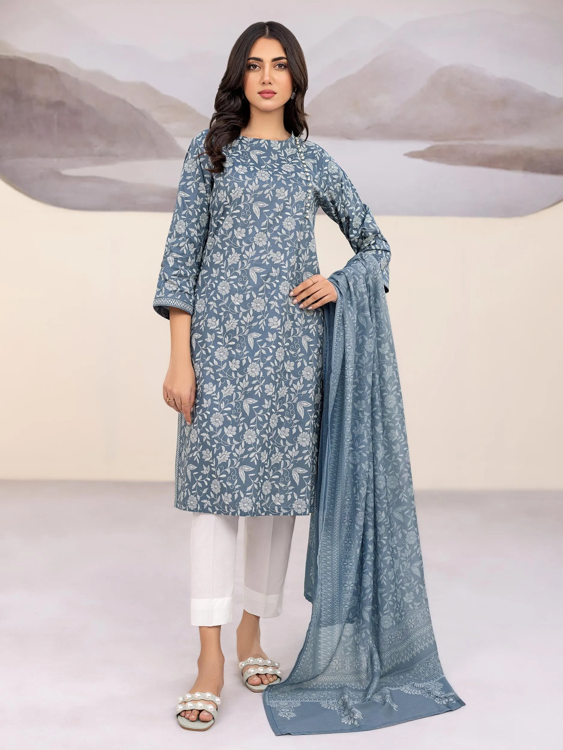 2 Piece Lawn Suit-Paste Print(Unstitched)