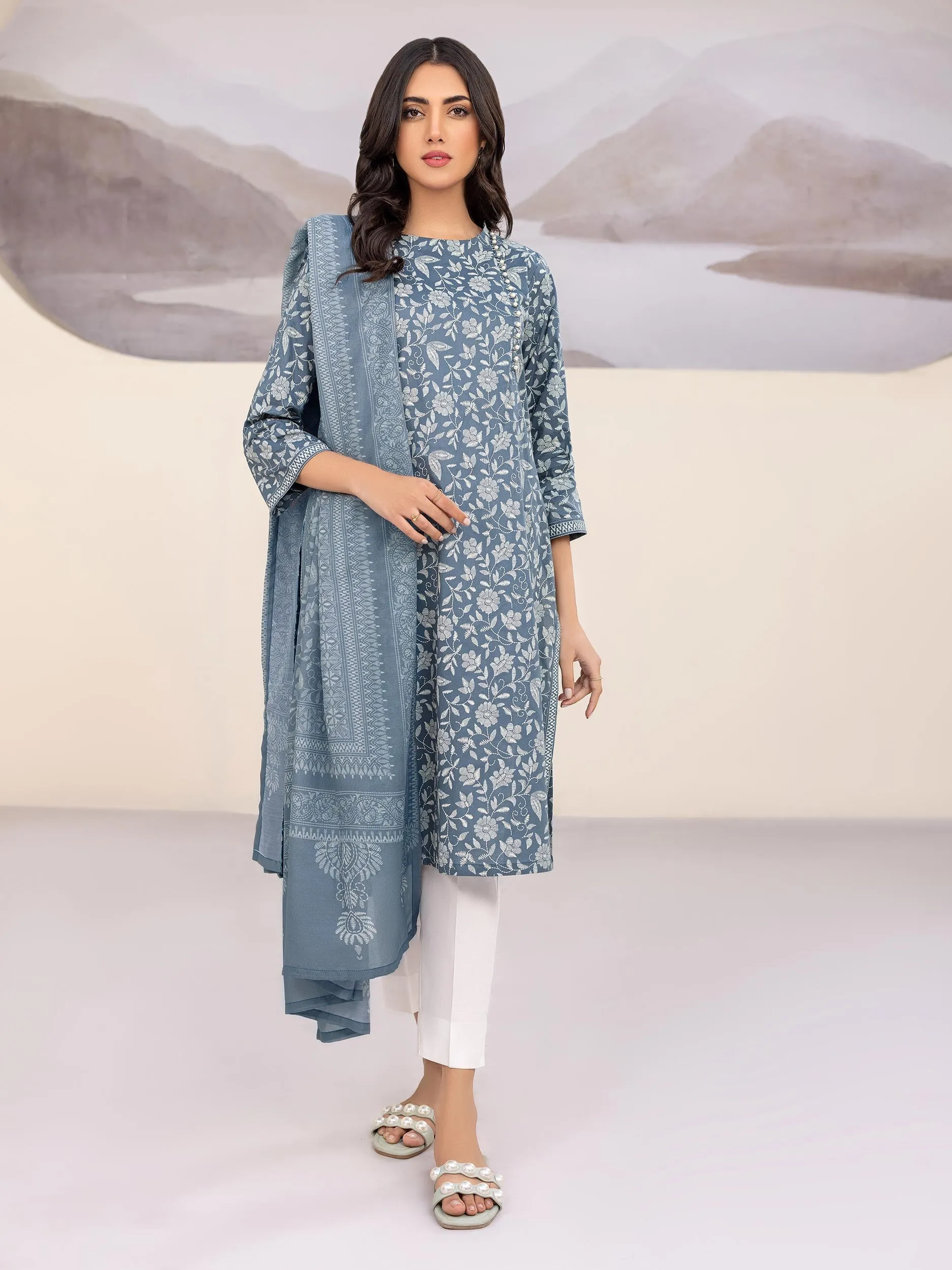 2 Piece Lawn Suit-Paste Print(Unstitched)