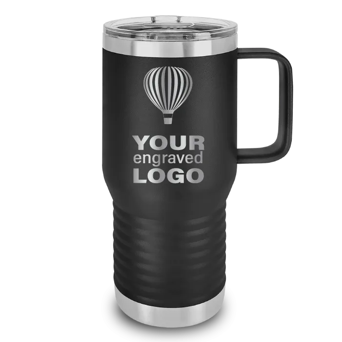 20 oz Handled Travel Tumblers -Mix & Match- Bulk Wholesale Personalized Engraved or Full Color Print Logo