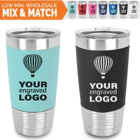 20 oz Silicone Promo Tumblers -Mix & Match- Bulk Wholesale Personalized Engraved Name or Logo