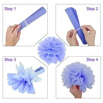 23 Pcs Blue White Happy Birthday 1st Baby Shower Party Wedding Favors Hanging Decorations Kit with Paper Tissue Flowers Tassel Hangings and Dots Garlands Decorations