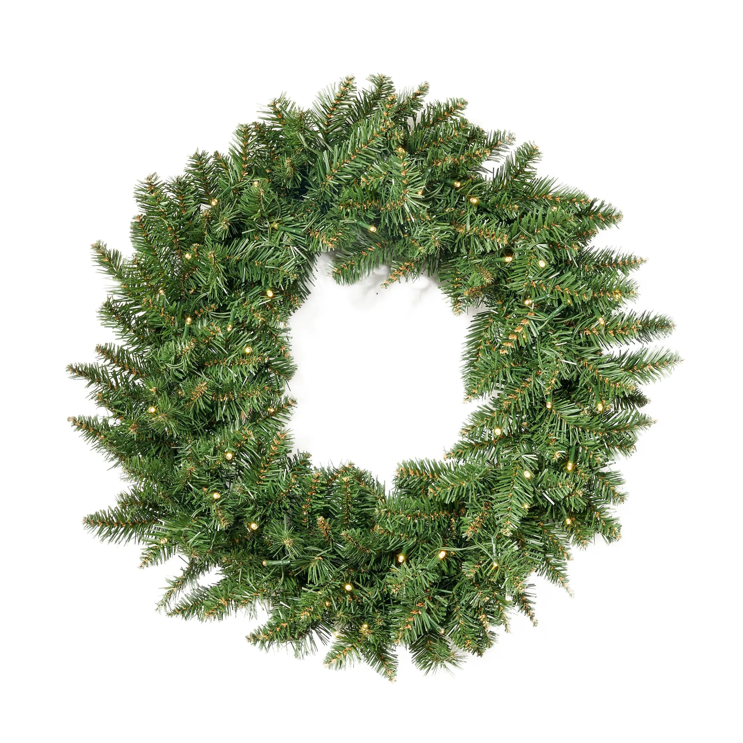 24-Inch Norway Spruce Pre-Lit Warm White LED Artificial Christmas Wreath - NH204703