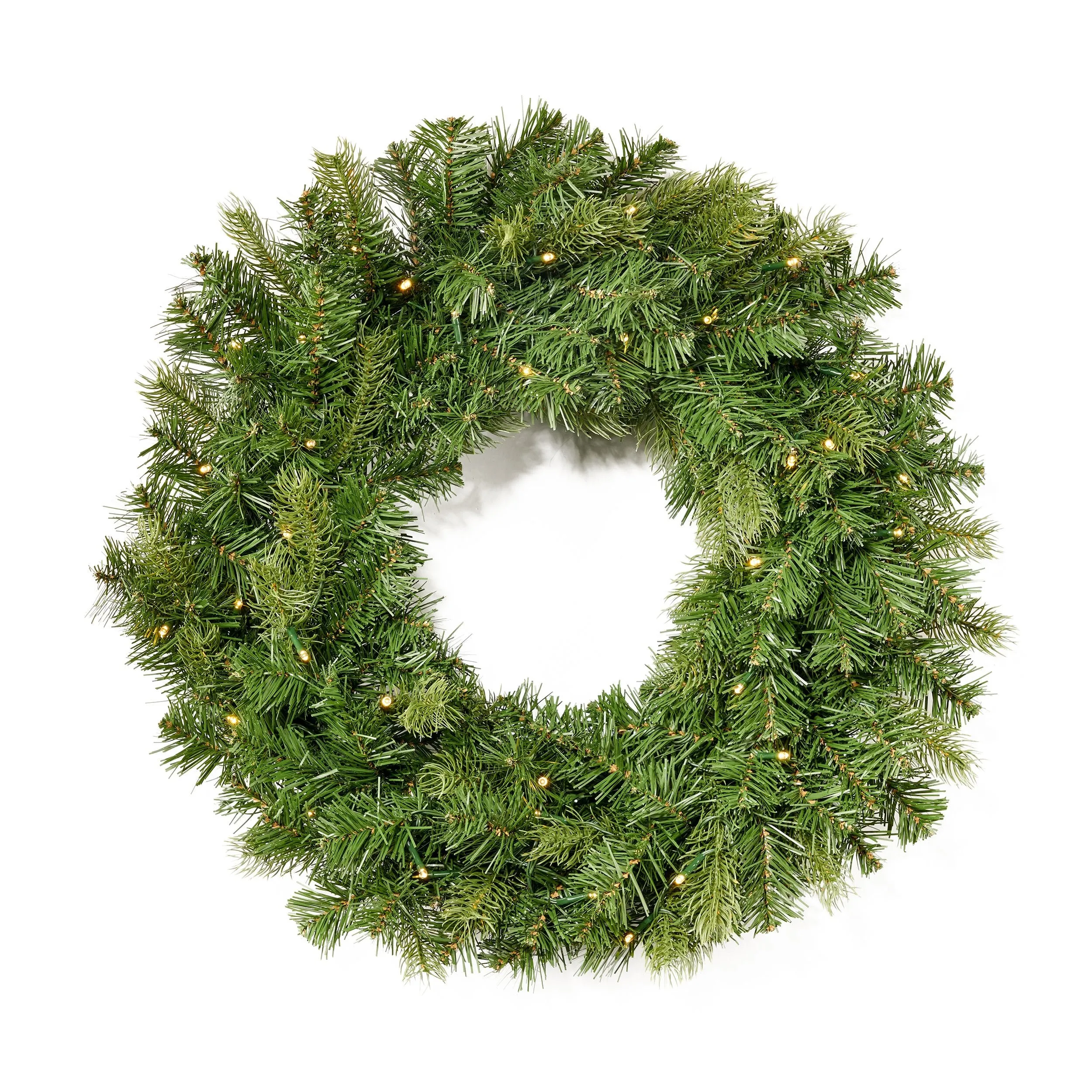 24" Mixed Spruce Warm White LED Artificial Christmas Wreath - NH404703