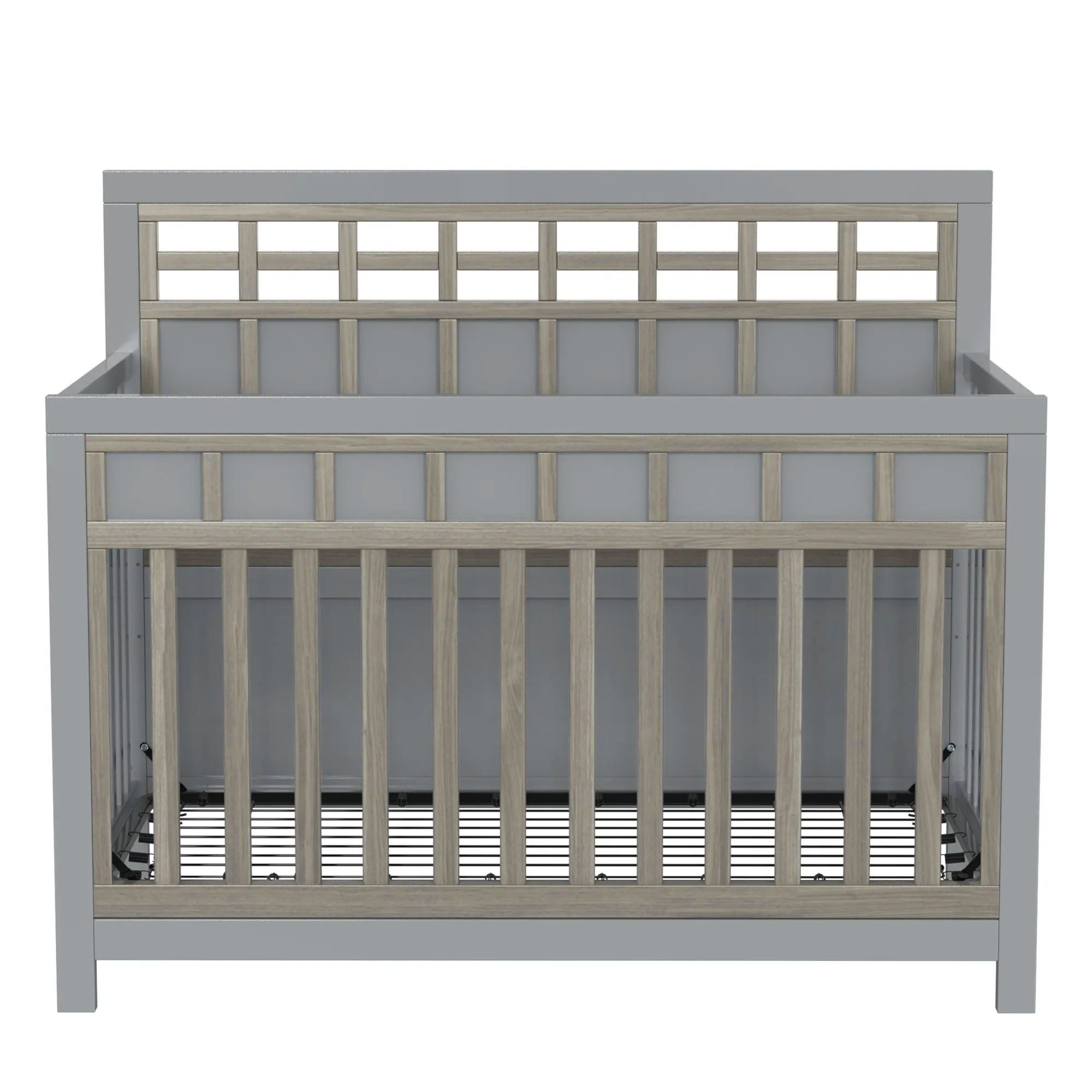 3 Pieces Nursery Sets Baby Crib and Changer Dreeser with Removable Changing Tray Bedroom Sets Gray