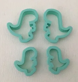 3D Printed Polymer Clay Cutter - T-Rex Dinosaur Mirrored 4 Piece Set