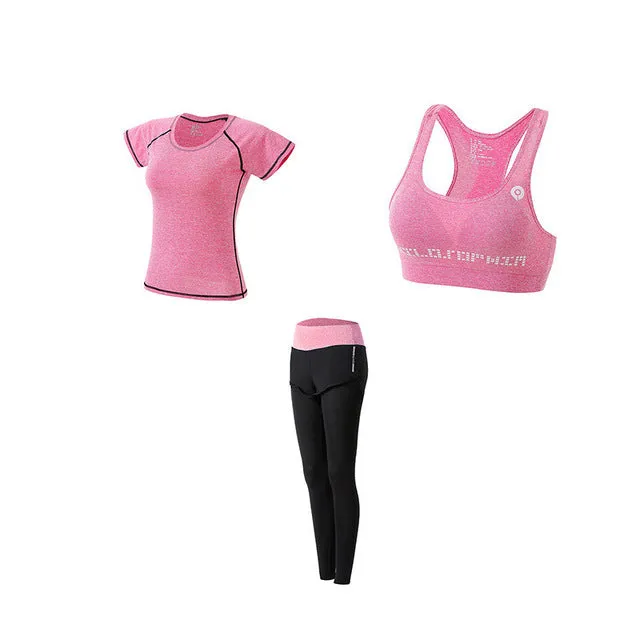 5Pcs Women's Yoga Sets Outdoor Running Yoga Quick Dry