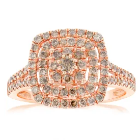 9ct Rose Gold 1 Carat Diamond Dress Ring