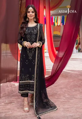 Abresham by Asim Jofa Embroidered Chiffon Unstitched 3Pc Suit AJAB-18