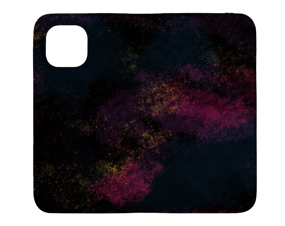 Abstract Night Sky Wallet Phone Case (Pink)