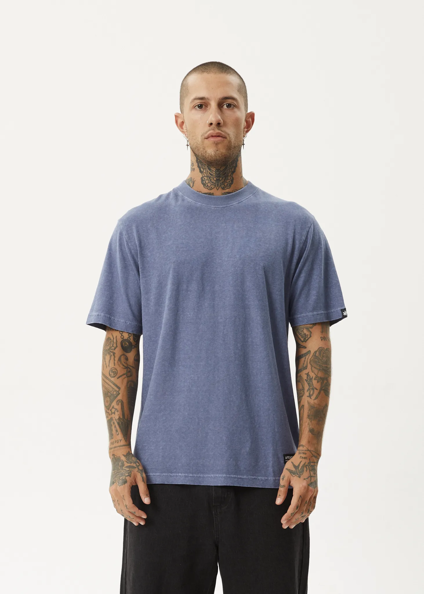 AFENDS Mens Classic - Retro Fit Tee - Washed Marlin