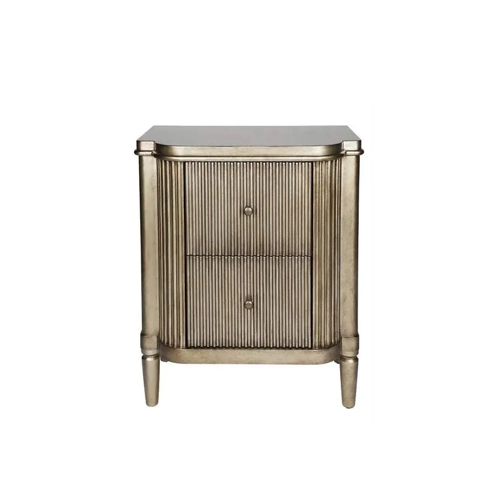 Allegra Large Bedside Table - Antique Gold