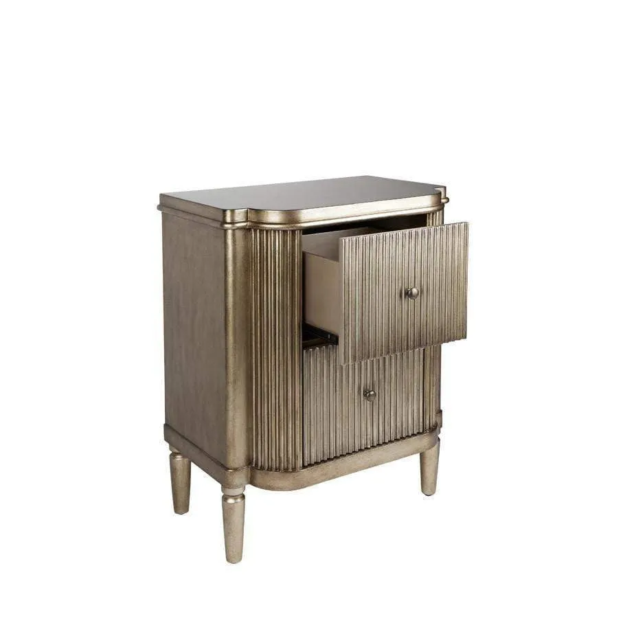 Allegra Large Bedside Table - Antique Gold