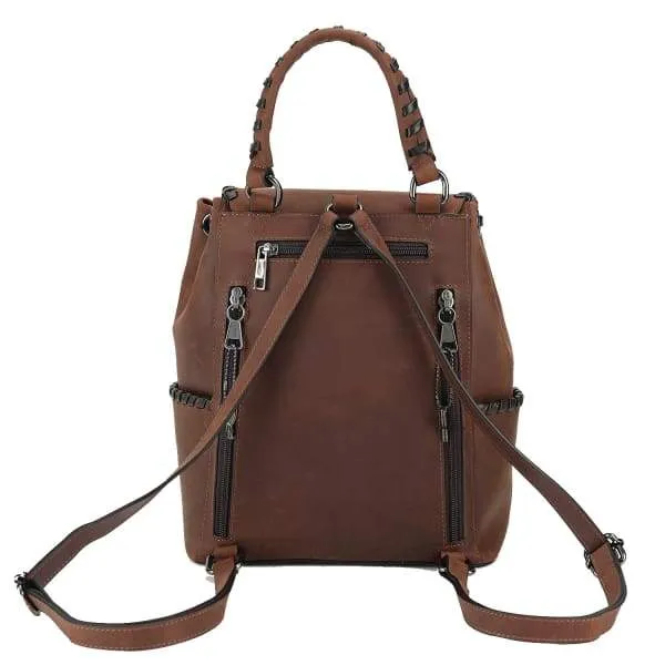 Allie Stylish Lockable Leather Concealed Carry Backpack