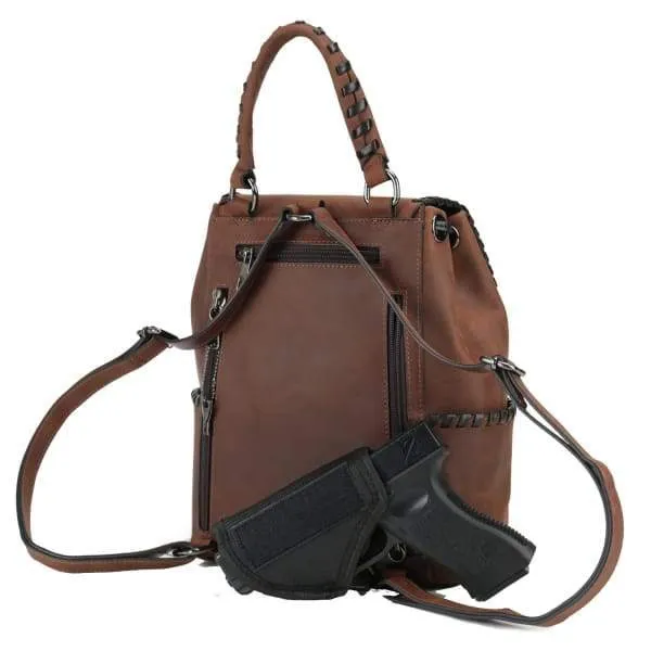 Allie Stylish Lockable Leather Concealed Carry Backpack