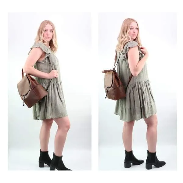 Allie Stylish Lockable Leather Concealed Carry Backpack