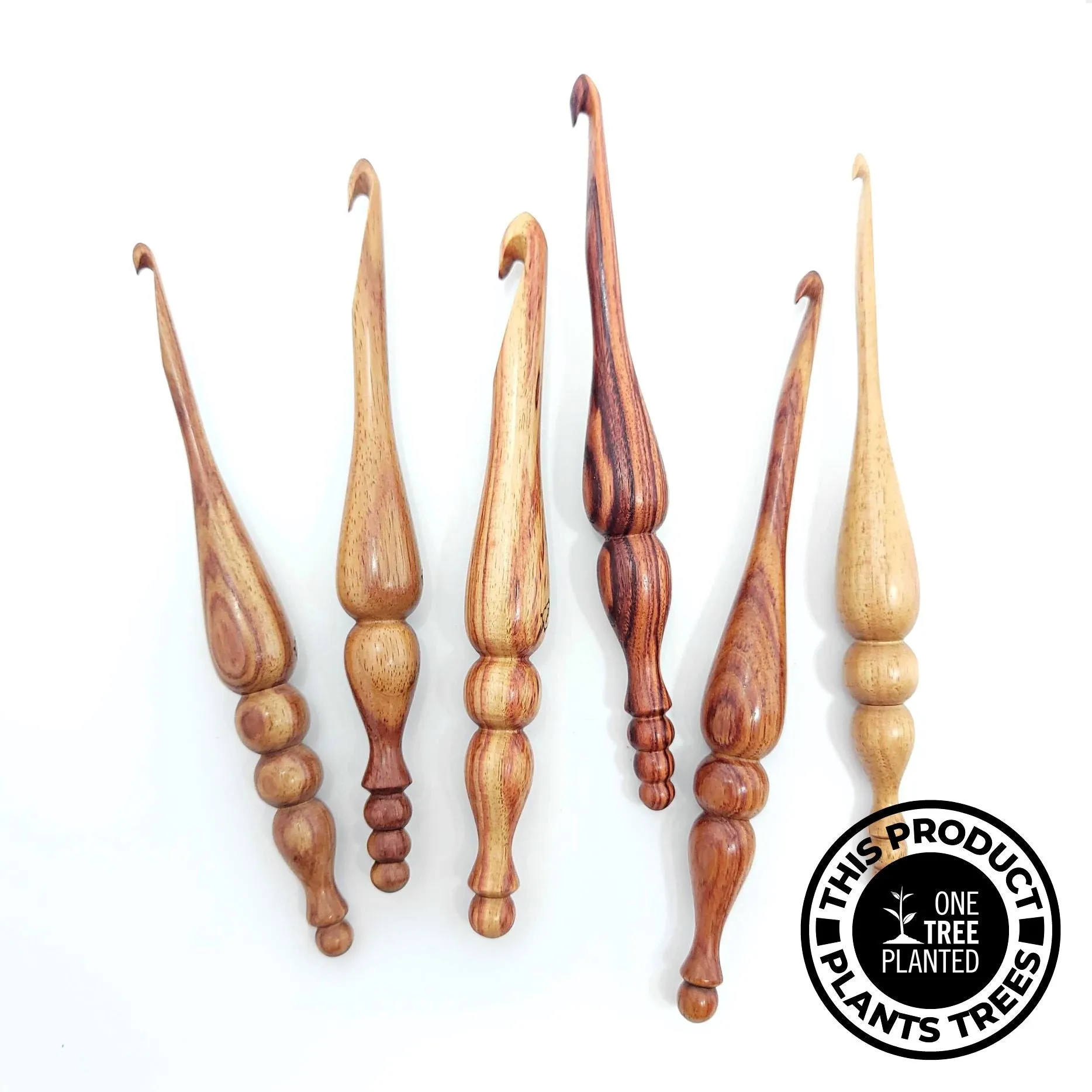 Alpha Series Tulipwood Handmade Wood Crochet Hook