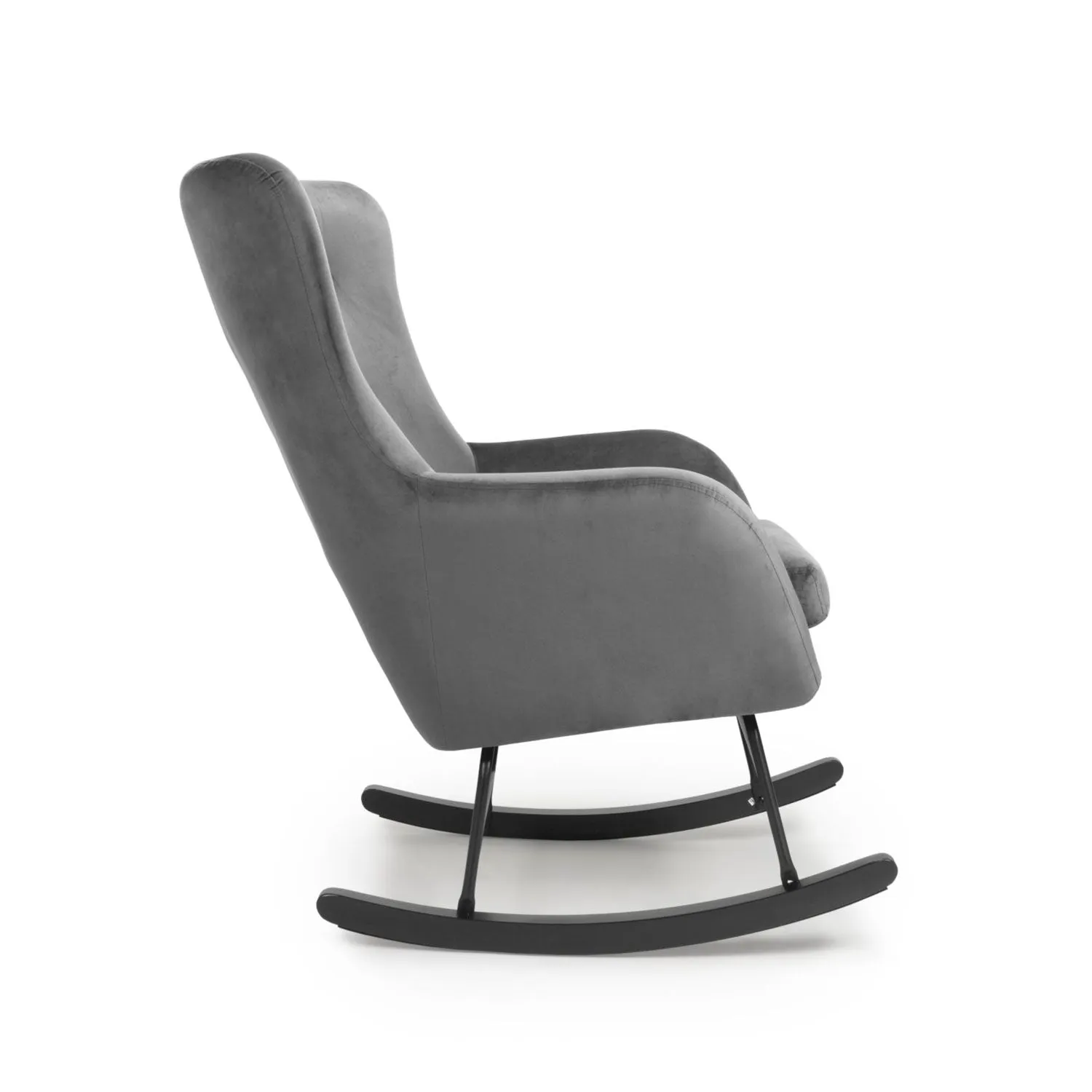 Alpine Brushed Velvet Grey Rocking Chair