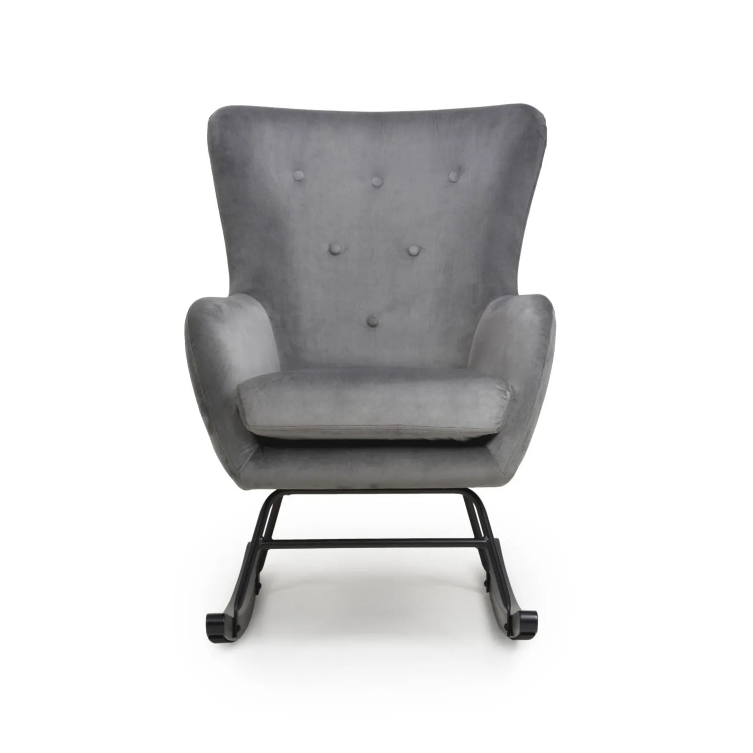 Alpine Brushed Velvet Grey Rocking Chair