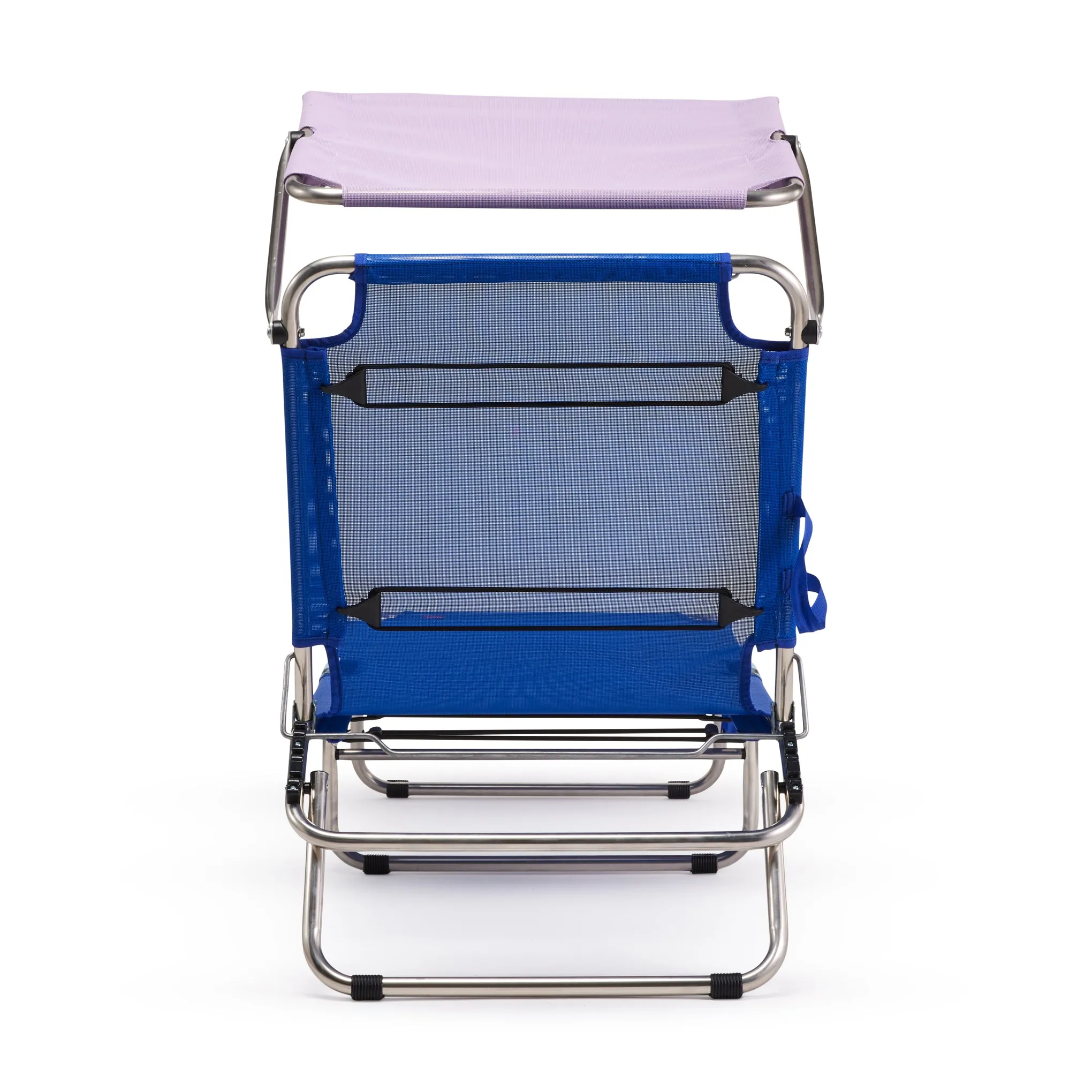 Amigo Outdoor Lounge Chair with Sun Shield - Navy/ Lilac