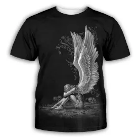 Angel Goddess Polyester Skull T-shirt