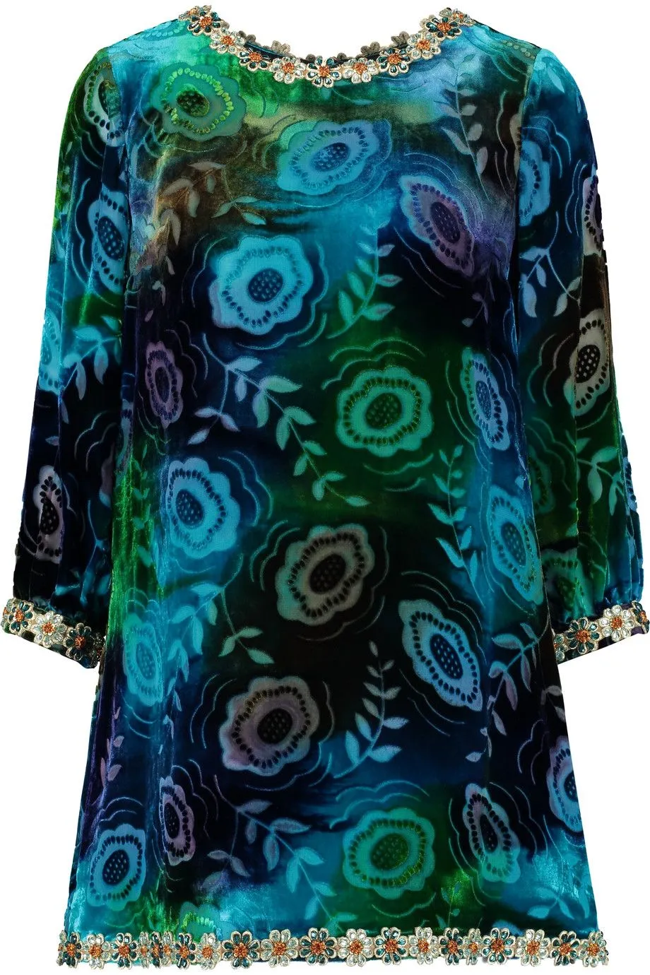 Anna Sui Cut Silk Velvet - Blue/Green