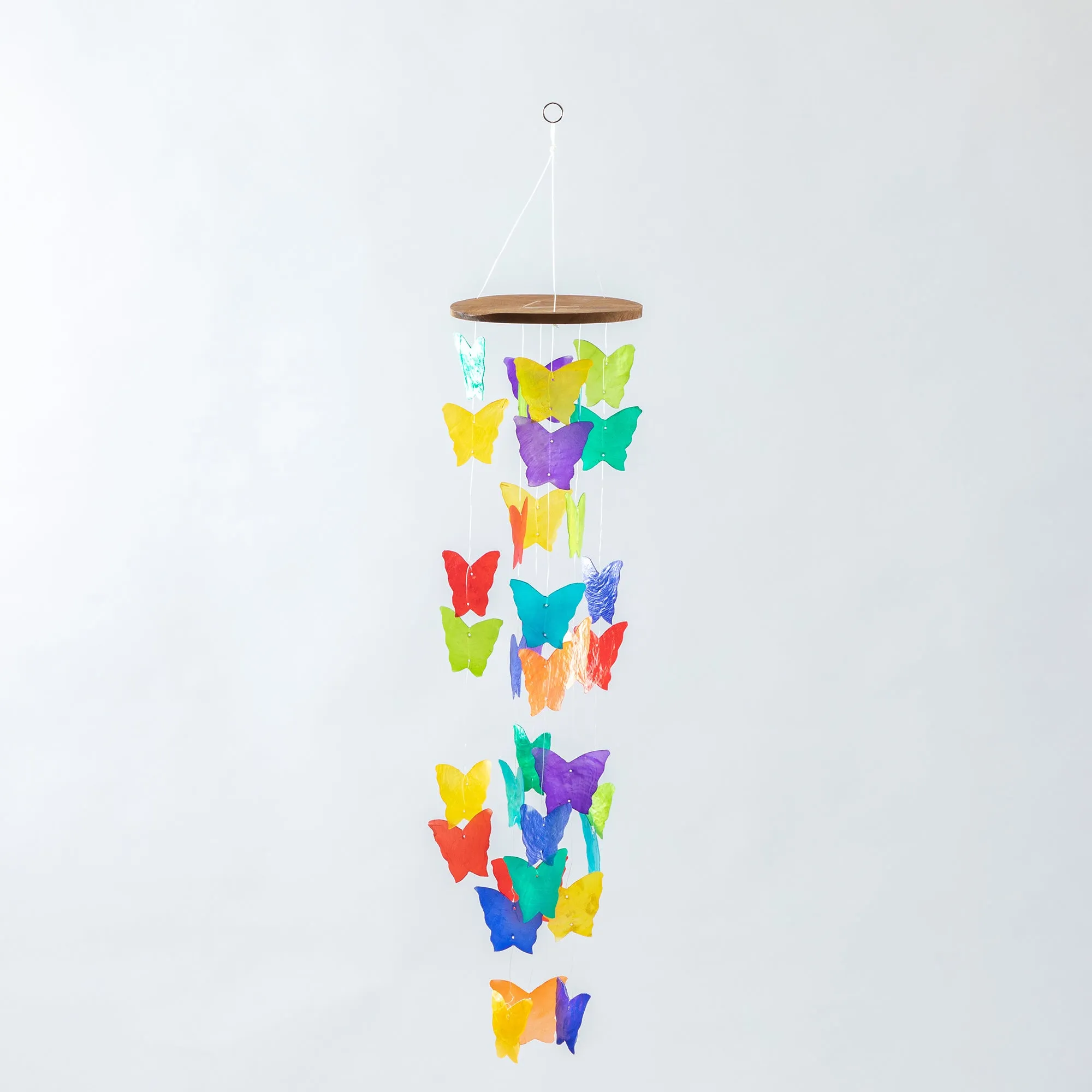 Aqua Blue Capiz Wind Chime