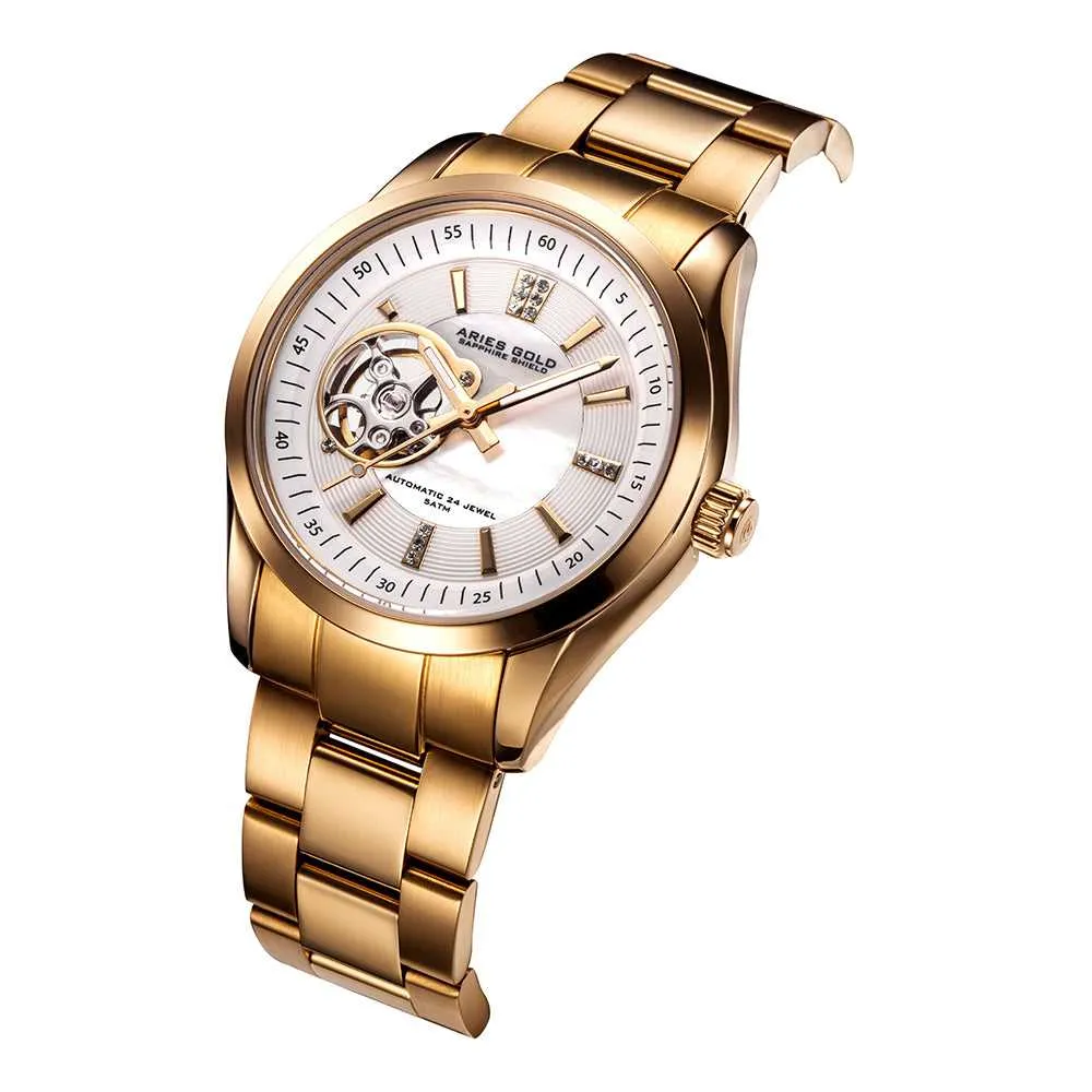 ARIES GOLD AUTOMATIC INSPIRA GOLD STAINLESS STEEL L 9003 G-WMOP WOMEN'S WATCH