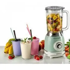 Ariete Blender 1000W1.5L4Stainless Steel Blades4 Speeds Pulse ButtonGlass JarGreen Color