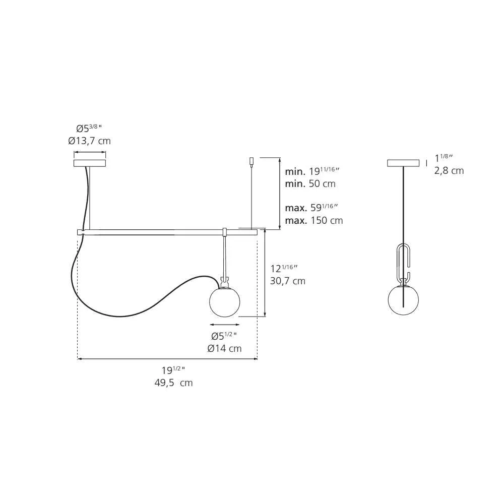 Artemide NH S1 14 suspension lamp