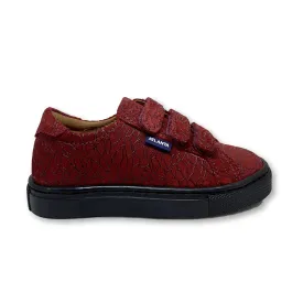 Atlanta Mocassin Red Textured Velcro Sneaker