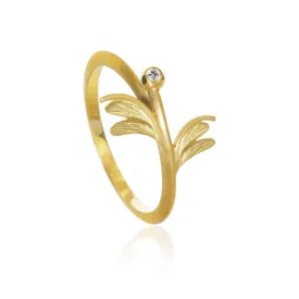 Aura 18K Gold Ring w. Diamond