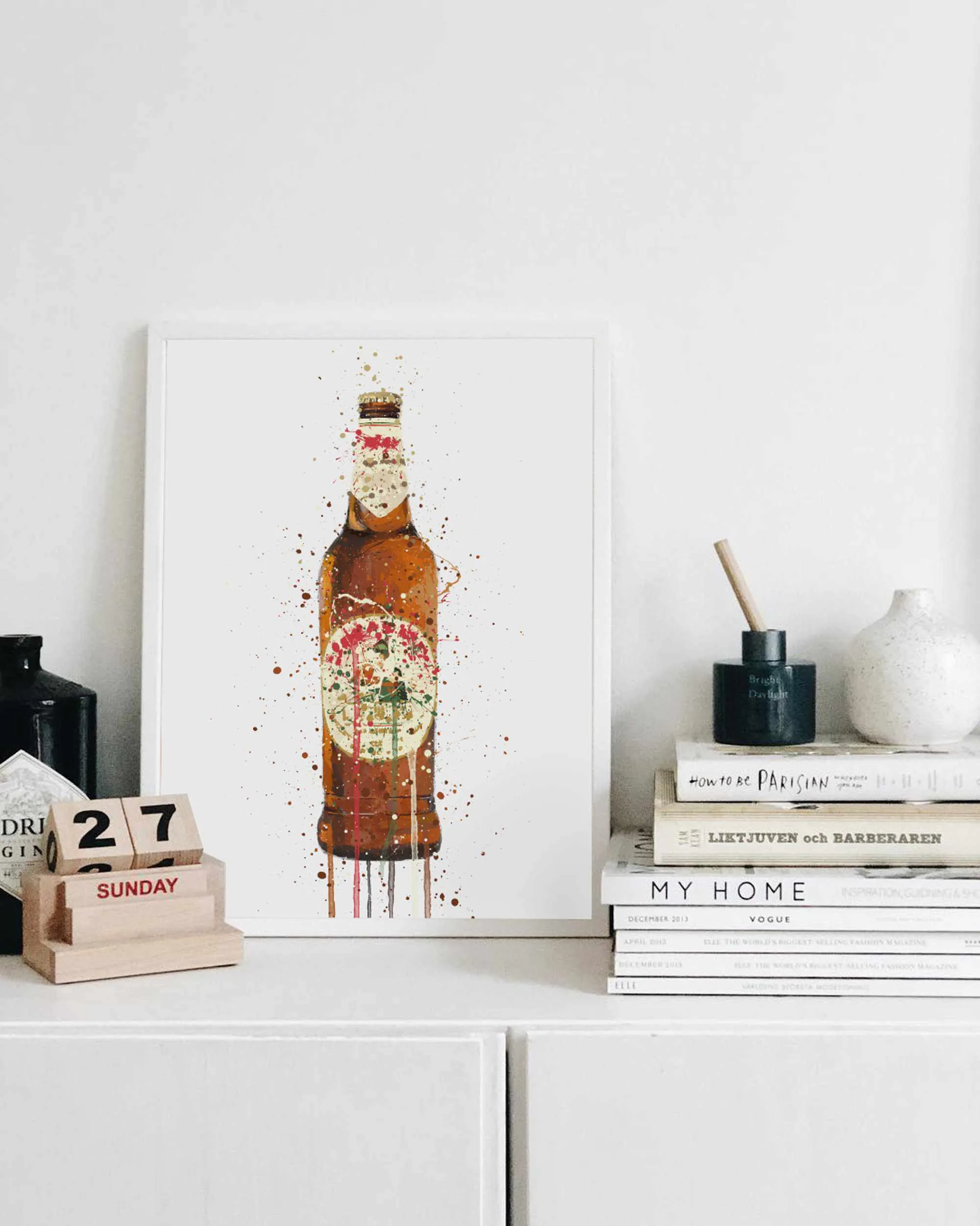 Beer Bottle Wall Art Print 'La Dolce Vita'