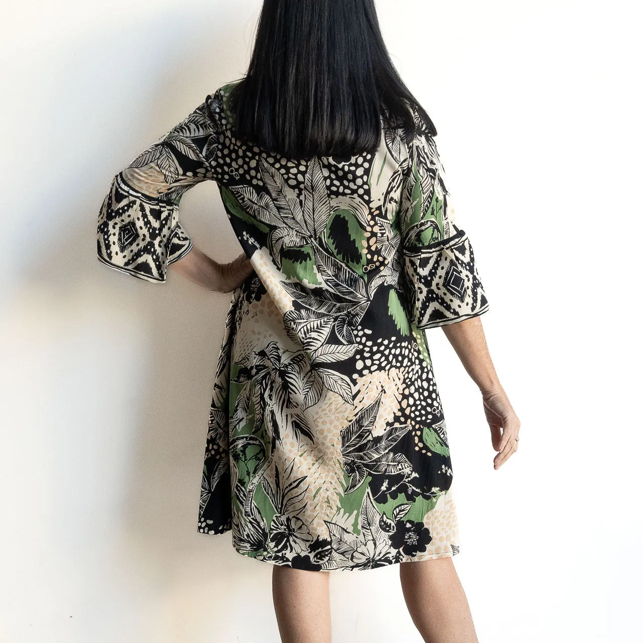 Bell Sleeve Shift Dress by Orientique Australia - Nungwi - 20039