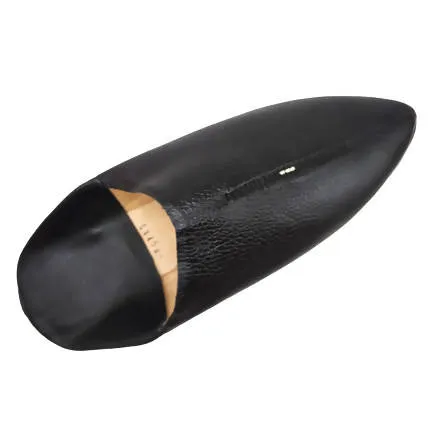 Black Leather Moroccan Slippers