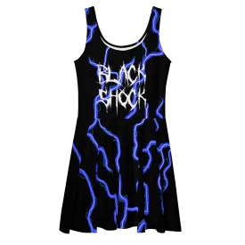 Black Shock Electric Skater Dress