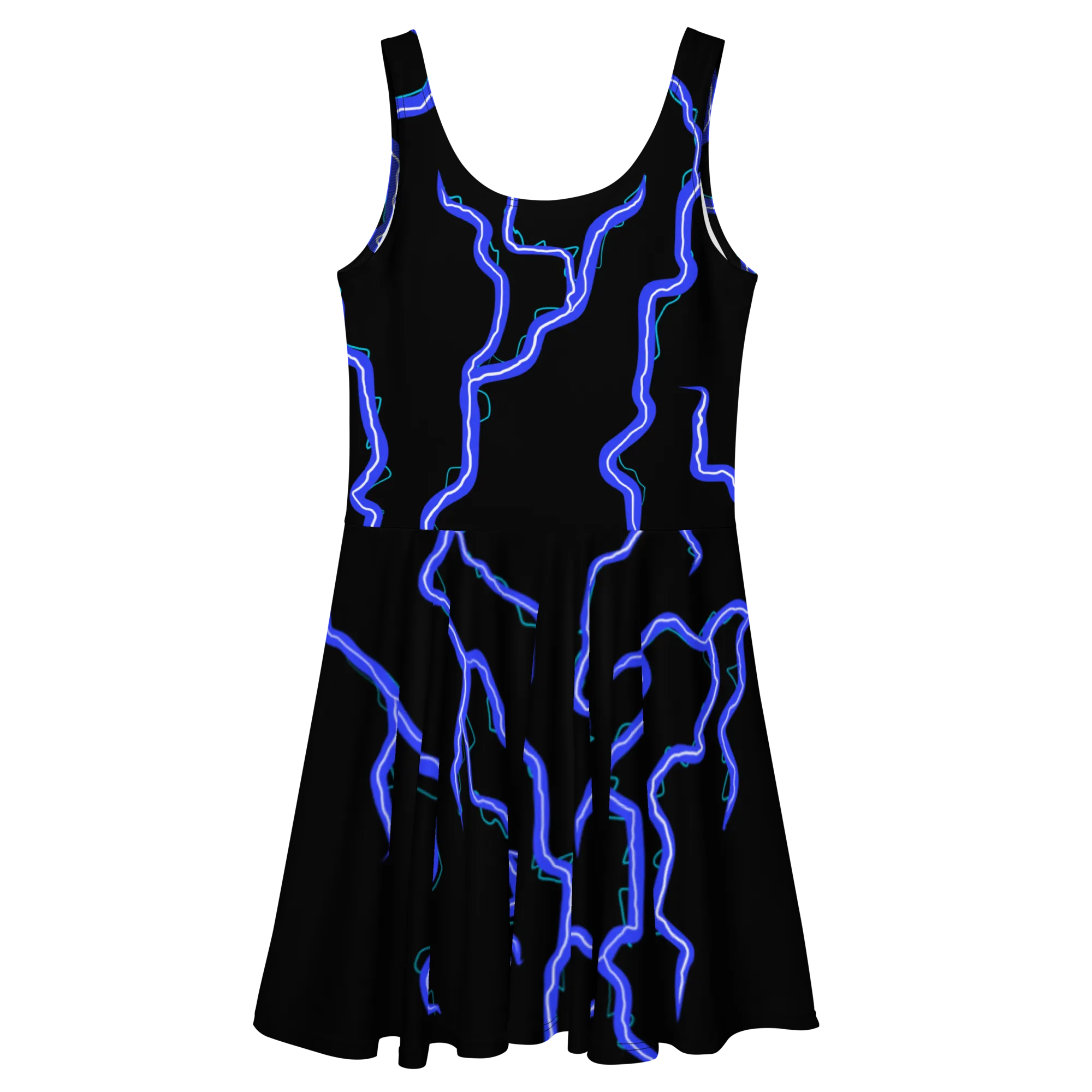 Black Shock Electric Skater Dress