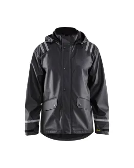 Blaklader Men's US Hooded Rain Jacket with Reflective Details