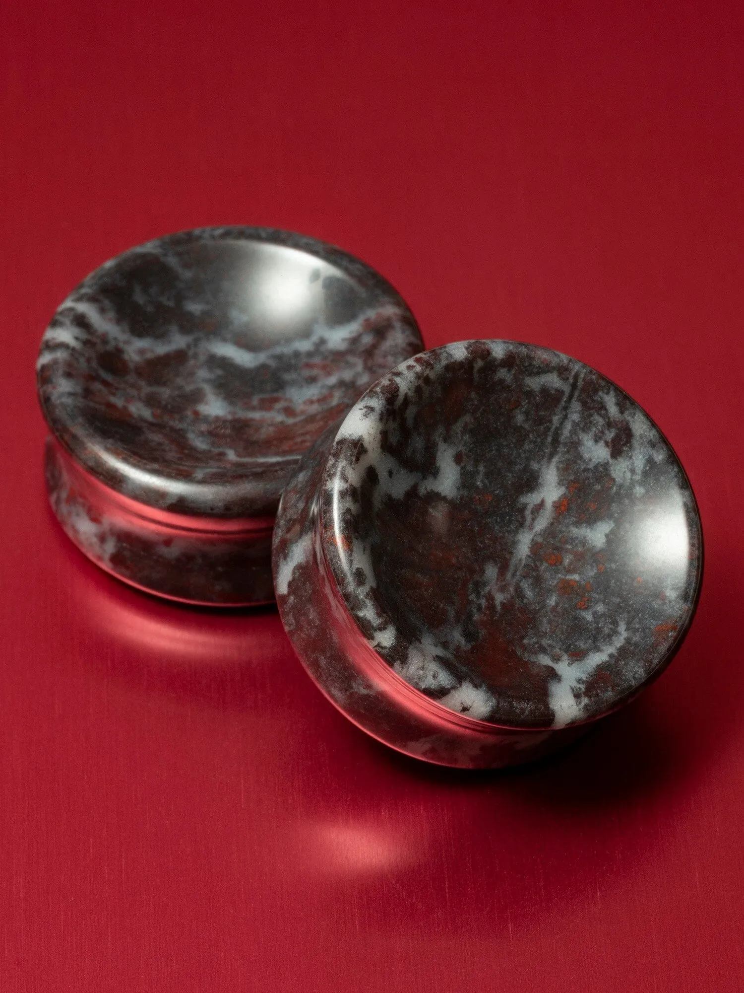 Blood Jasper Concave Stone Plugs