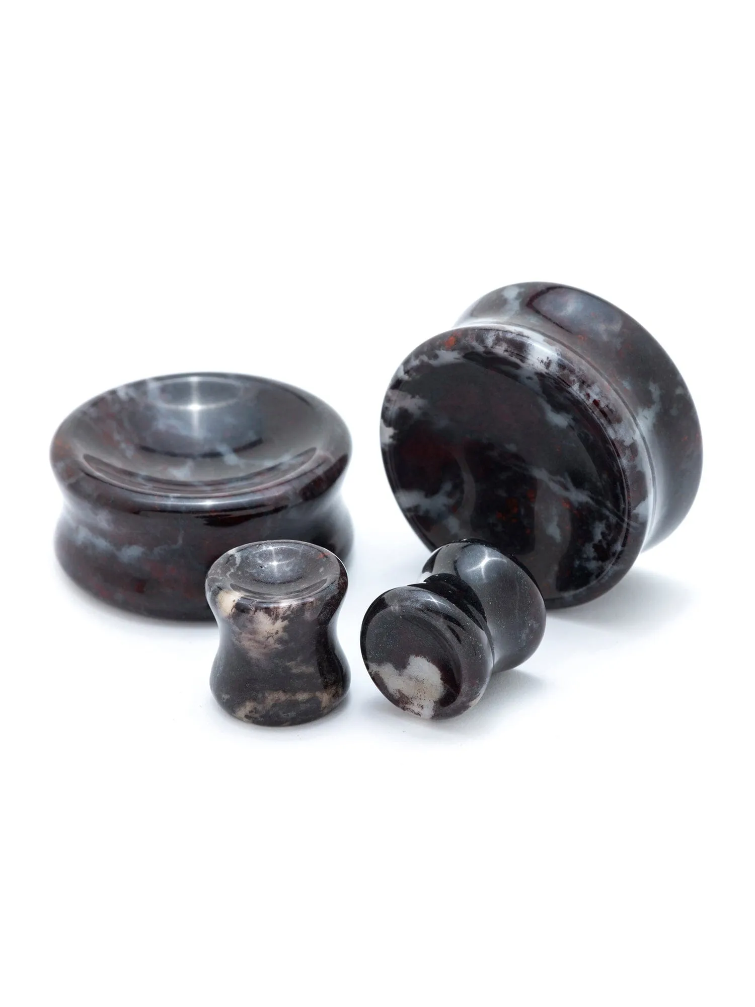 Blood Jasper Concave Stone Plugs